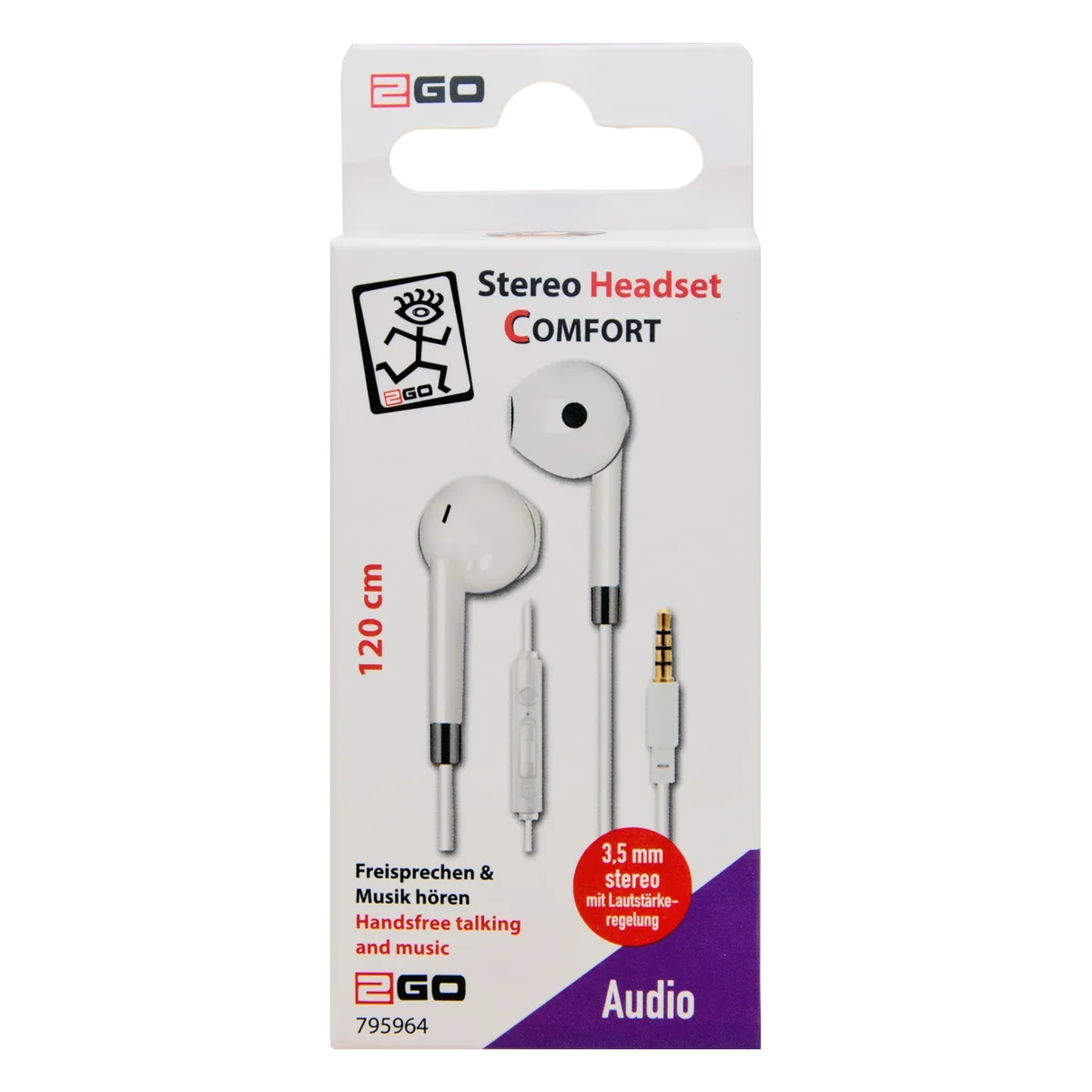 In-Ear Stereo-Headset "Comfort" - Rufannahme - Lautstärkeregelung - Klinkenstecker - verschiedene Farben – Bild 7