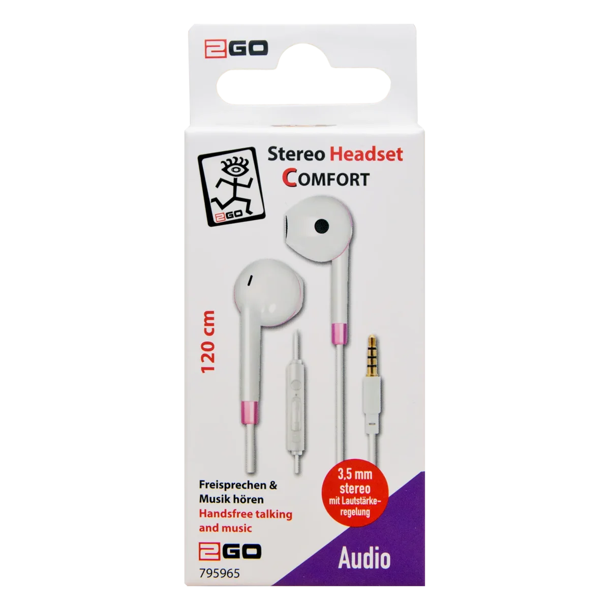 In-Ear Stereo-Headset "Comfort" - Rufannahme - Lautstärkeregelung - Klinkenstecker - verschiedene Farben – Bild 6