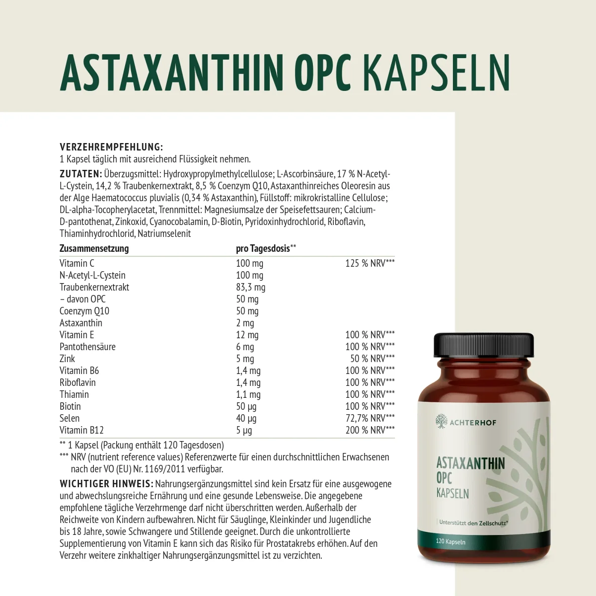Astaxanthin OPC Zellschutz Kapseln (120 Kapseln) – Bild 6